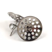 Fülbevaló alap szitás - platina - 6db