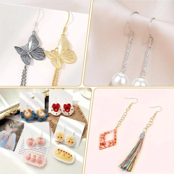 Fülbevaló alap golyós - ezüst 10db