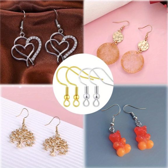 Fülbevaló alap golyós - arany 10db