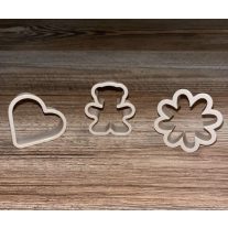 Kiszúró formák - virág, szív, maci 4-5 cm